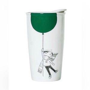 Starbucks Limited Edition Boy with a Green Balloon Coffee Ceramic Tumbler